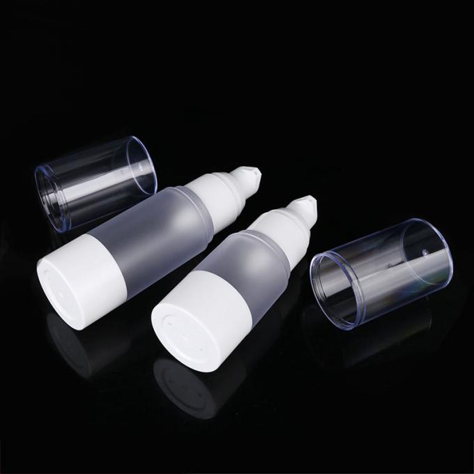 Bereifte weiße Plastik-luftlose kosmetische Flaschen pp. ringsum Lotions-Pumpflasche 1