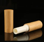 Economical 4.5g bamboo color plastic PP wooden cover round OEM lipstick tube cosmetic packaging
