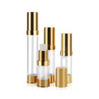 10ml - 30ml Cosmetic Plastic Airless Bottle Gold Refillable Twist Lotion Pump Packaging