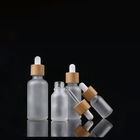 White Glass Dropper Bottle With Bamboo Glass Pump