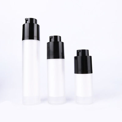 15 ml 30 ml 50 ml frostweiße Plastik PP schwarze Pumpe Wind-up-Flasche ohne Luft